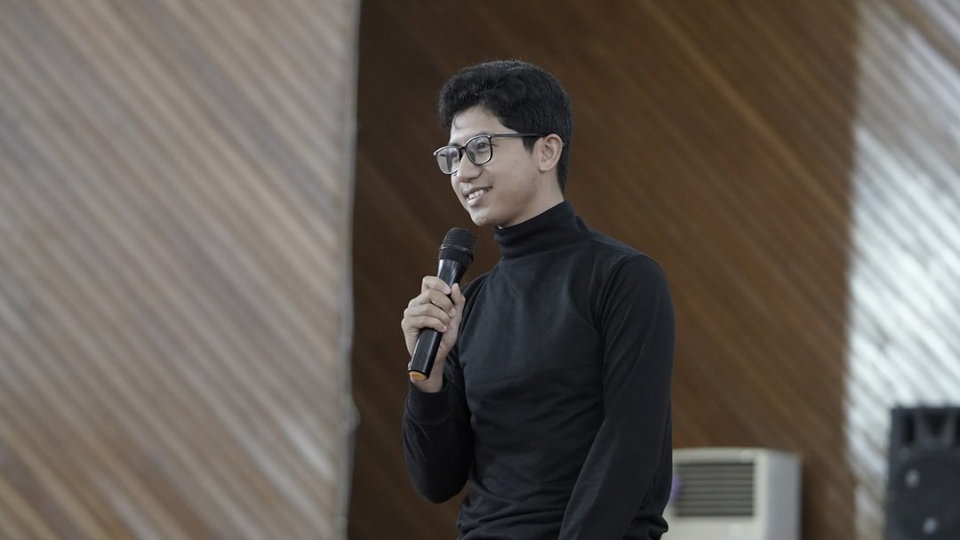 confident professional speaking