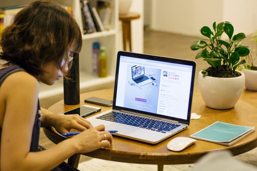 person taking online course