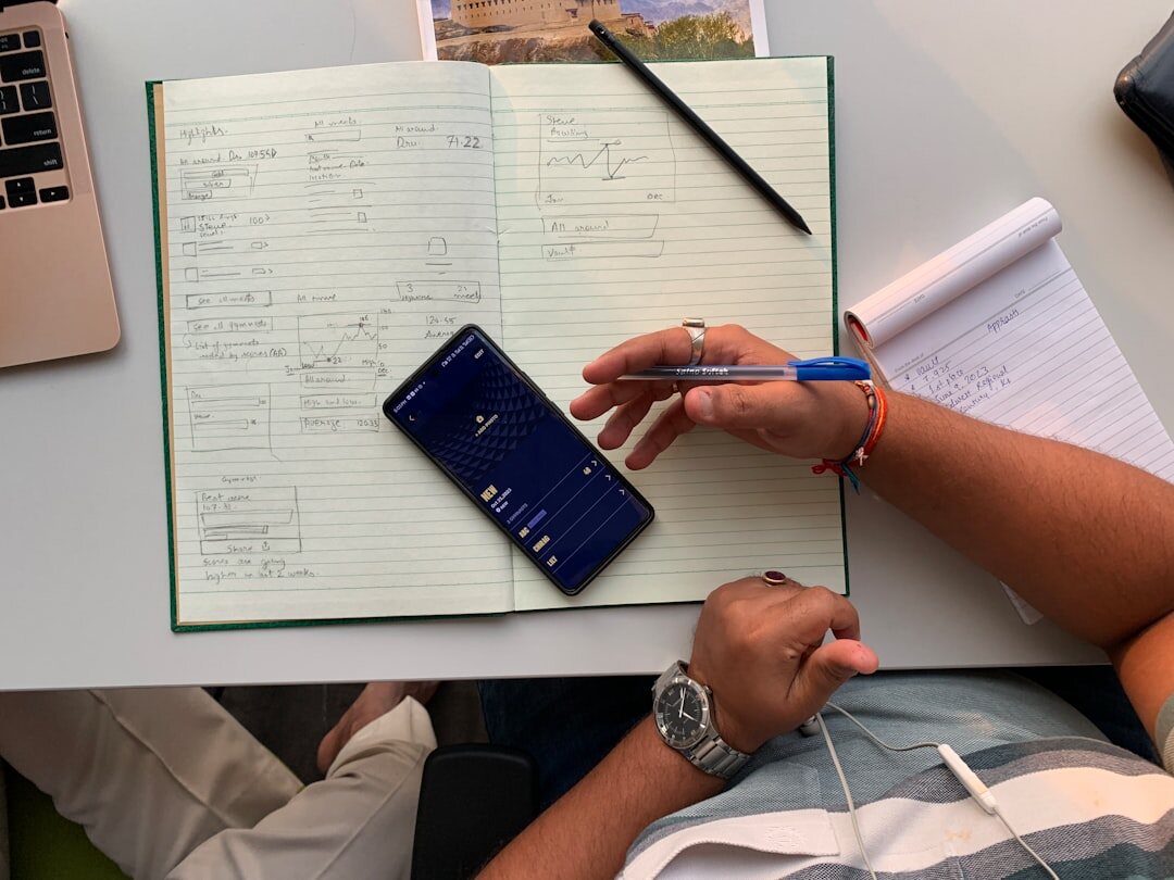 person reviewing progress notes
